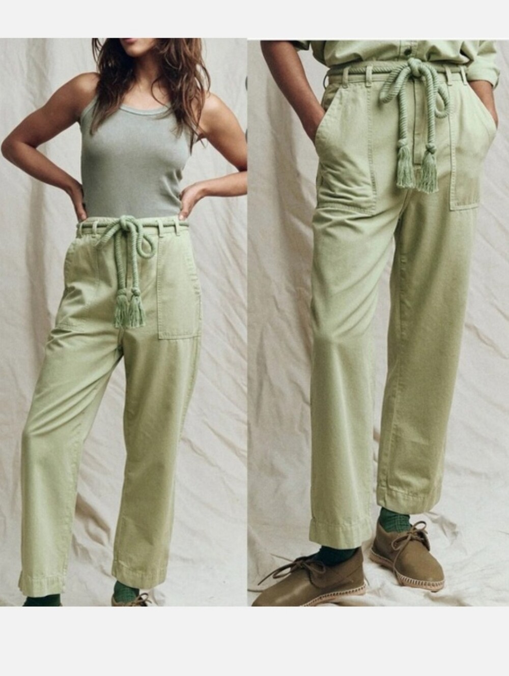 The Great☆ Voyager Pant In Washed Sweetgrass Green.
